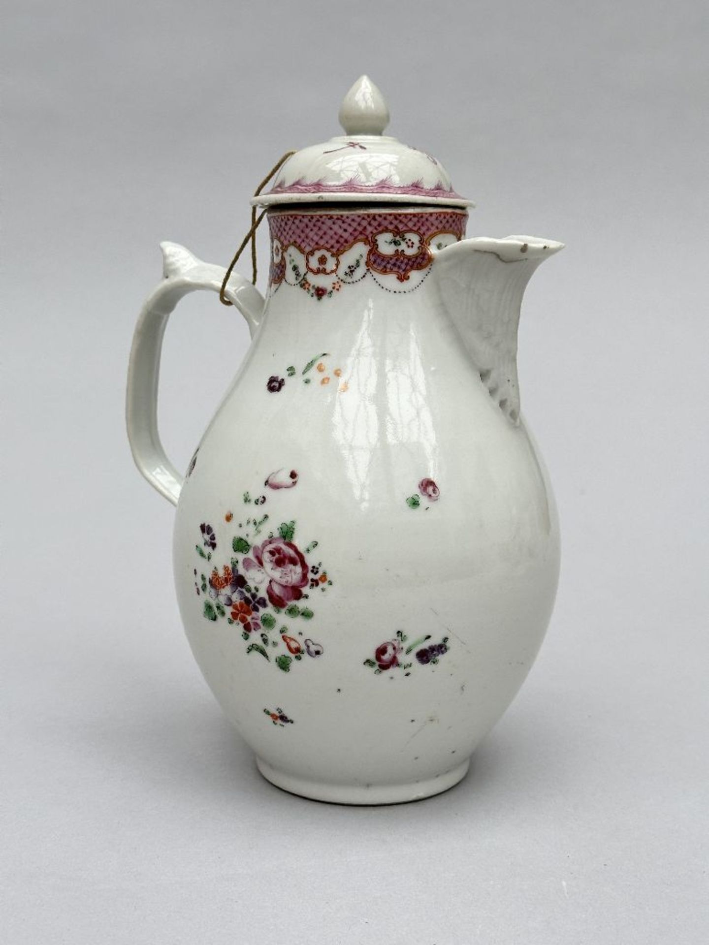 Collection of Chinese porcelain, 18th century: blue and white teapot, coffee cup and dish with monog - Image 2 of 6