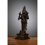 Indian statue in bronze 'Vishnu', 17th - 18th century