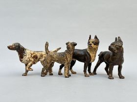 4 dogs in cast iron, English