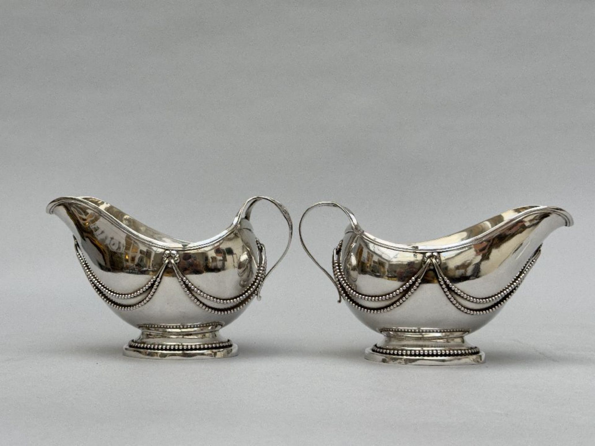 A pair of silver sauce boats by Nicolaes Vleeshouwers, Antwerp 1792 - Image 8 of 9