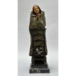 Edmond Lefever: bronze statue 'praying woman'