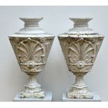 Pair of cast iron garden vases