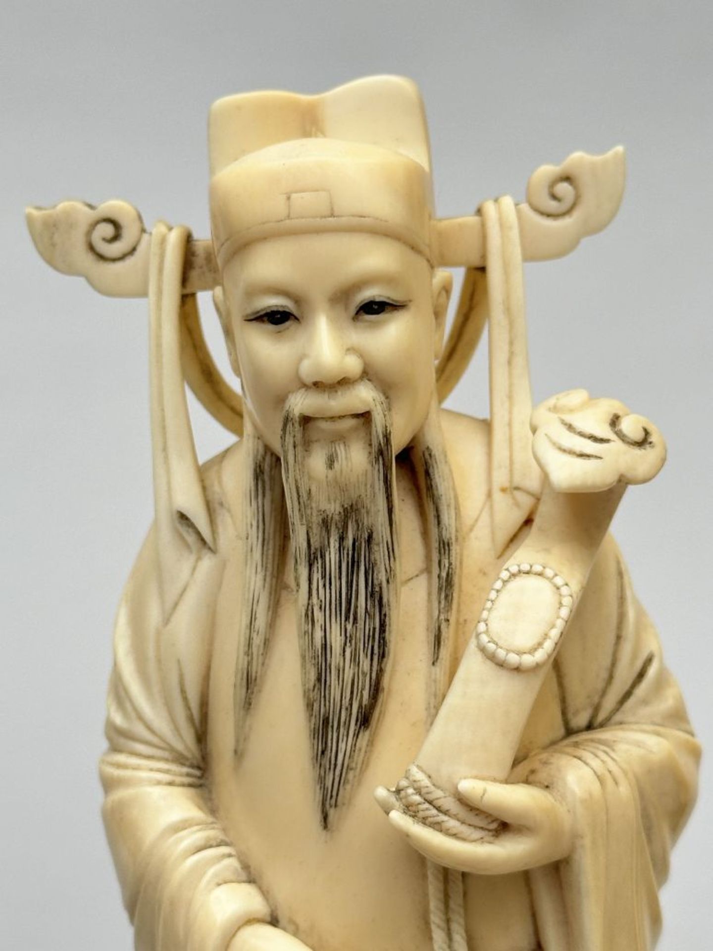 Three Chinese statues 'Fu Lu Shou', circa 1900 - Image 6 of 9