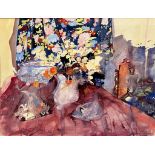 Jozef Van Ruyssevelt (1969): watercolor on paper 'still life'