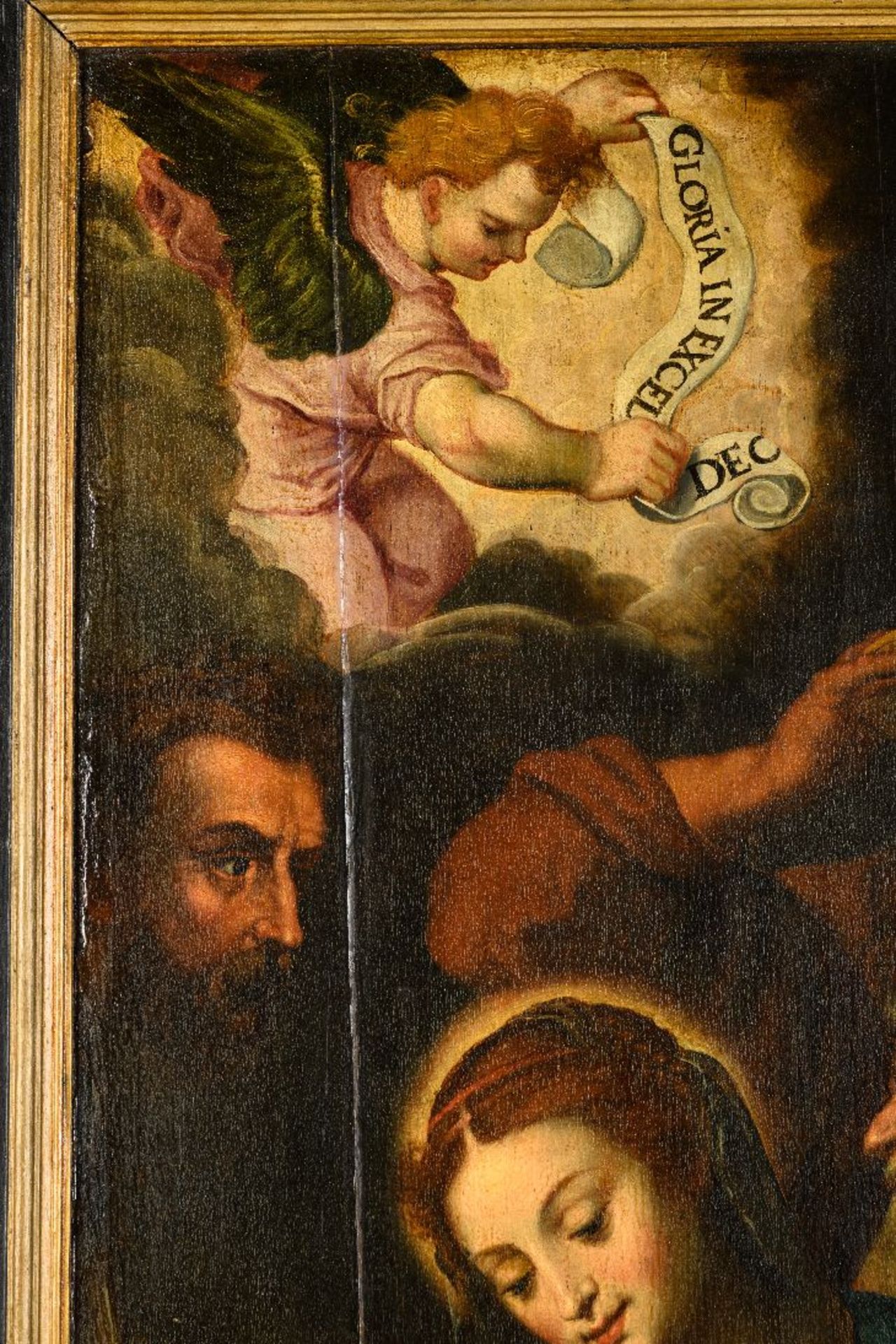 Side panel of a triptych 'Nativity and grisaille', 17th century - Image 3 of 9