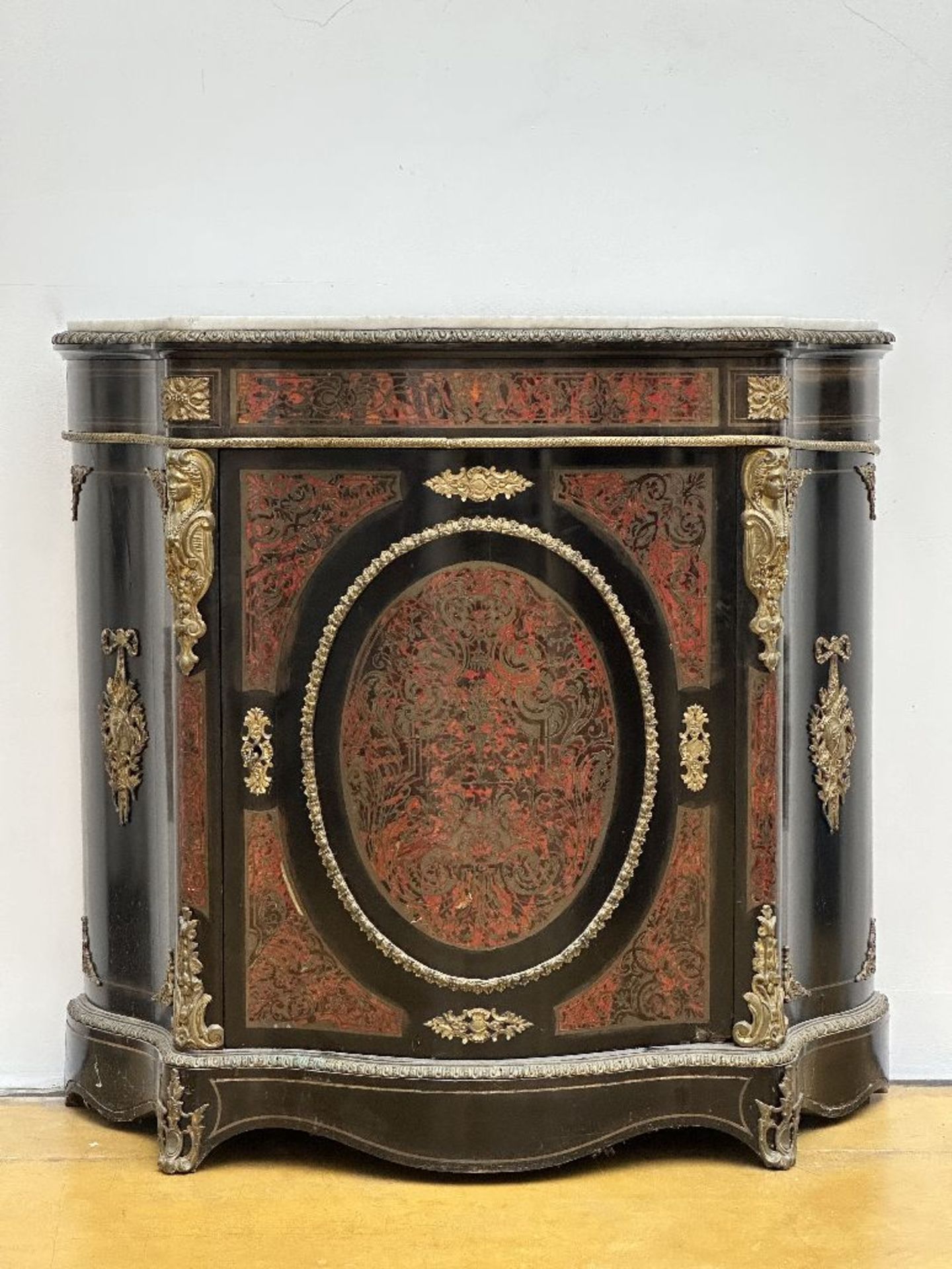 Napoleon III one-door cabinet with Boulle inlaywork