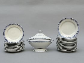 Collection of Tournai porcelain: soup tureen and plates