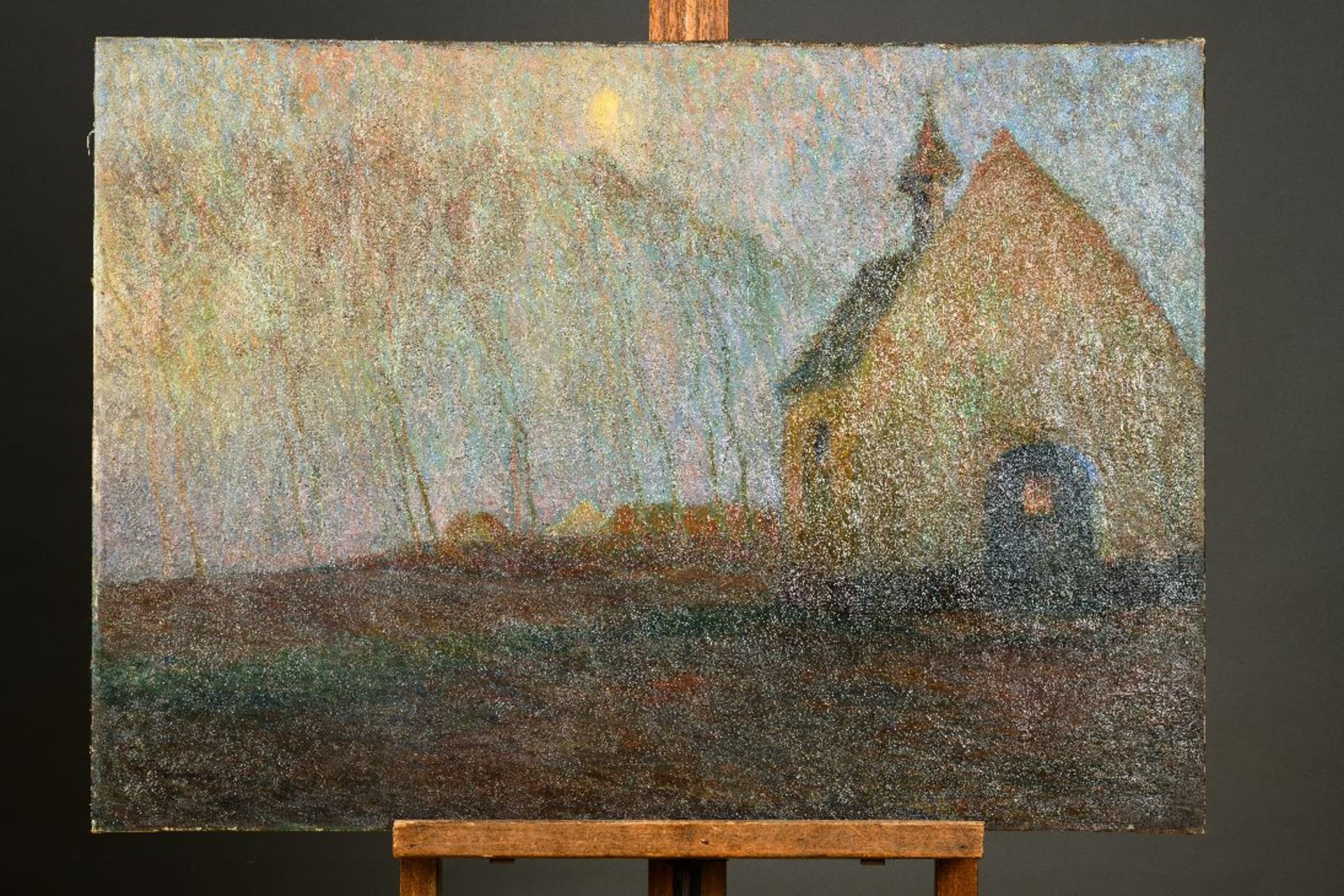 Gustave De Smet: painting (o/c) 'sunset near a chapel' - Image 2 of 8