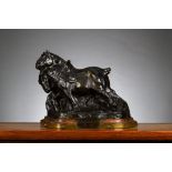 Domien Ingels: sculpture in bronze 'draft horses' (foundry Vindevogel)