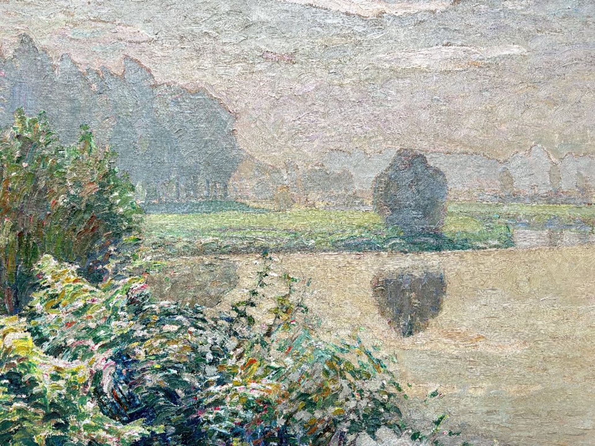 Leon De Smet: painting (o/c) 'spring view with sheep' - Image 7 of 8