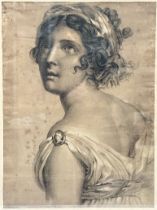 Anonymous (19th century): drawing after a painting by François Gérard 'Corinne' (*)