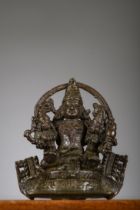 Bronze statue 'Vishnu with his consorts', Kerala India