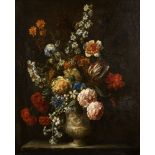 Anonymous (17th-18th century): painting (o/c) 'flower still life with vase'