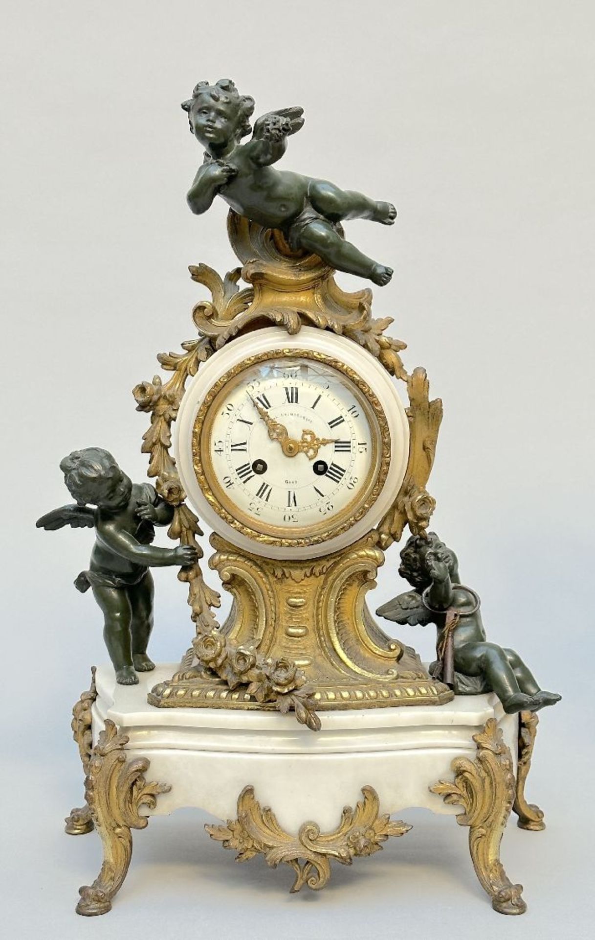 Three-piece clock set in marble and zamac 'amours' (*) - Bild 3 aus 7