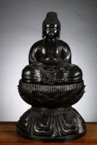 Japanese seated Buddha in bronze, circa 1900 (*)