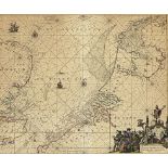 Louis Renard: colored map 'Pascaert van de Noordzee van Ameland tot de hoofden'