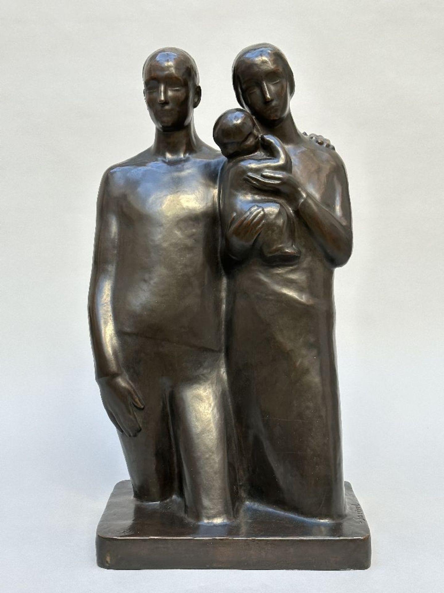 Léon Sarteel: bronze statue 'the family' - Bild 4 aus 9