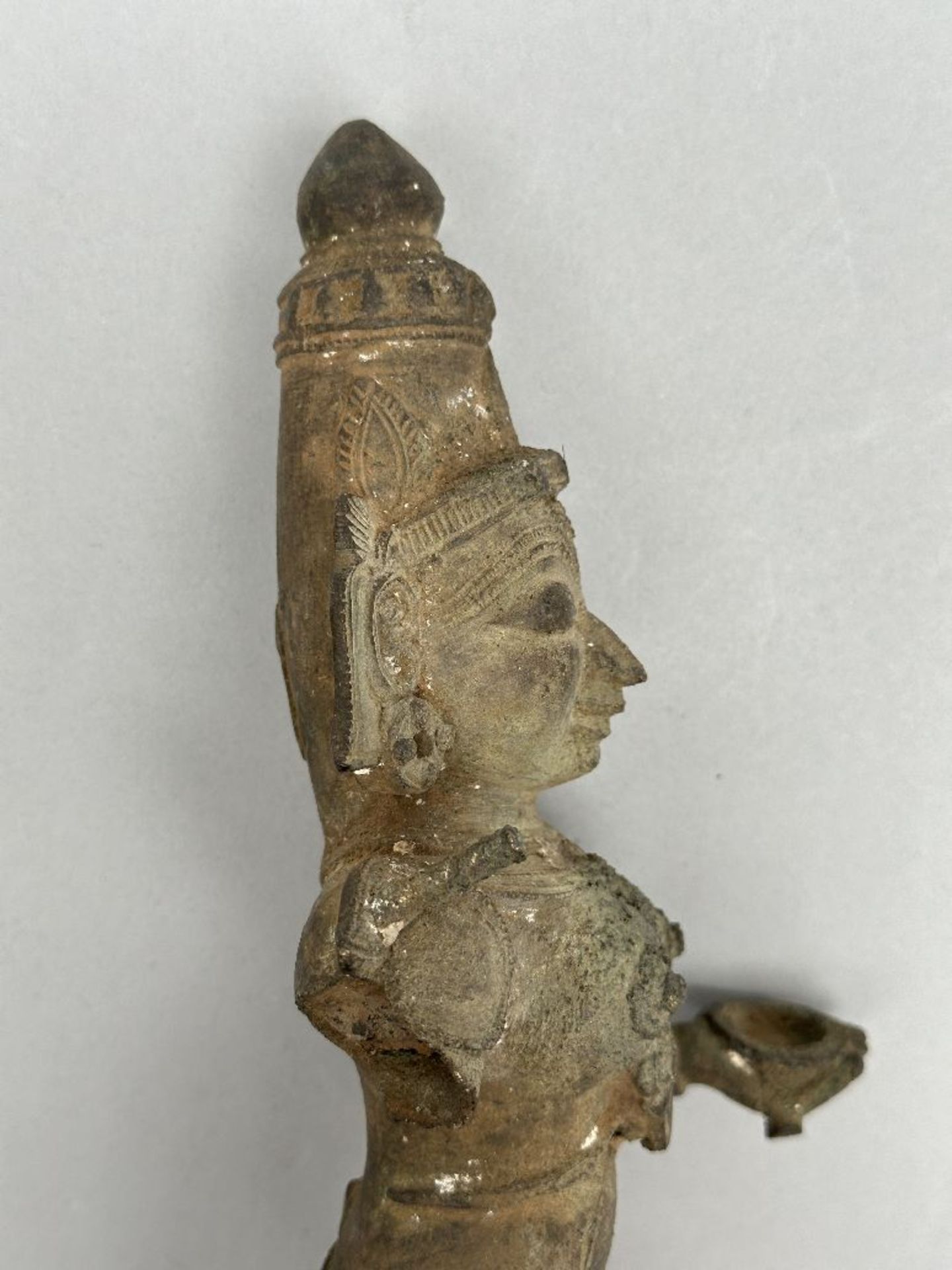 Fragment of a bronze statue, India - Image 7 of 9