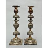 A pair of silver candlesticks by Jan Pogorzelski, 1863