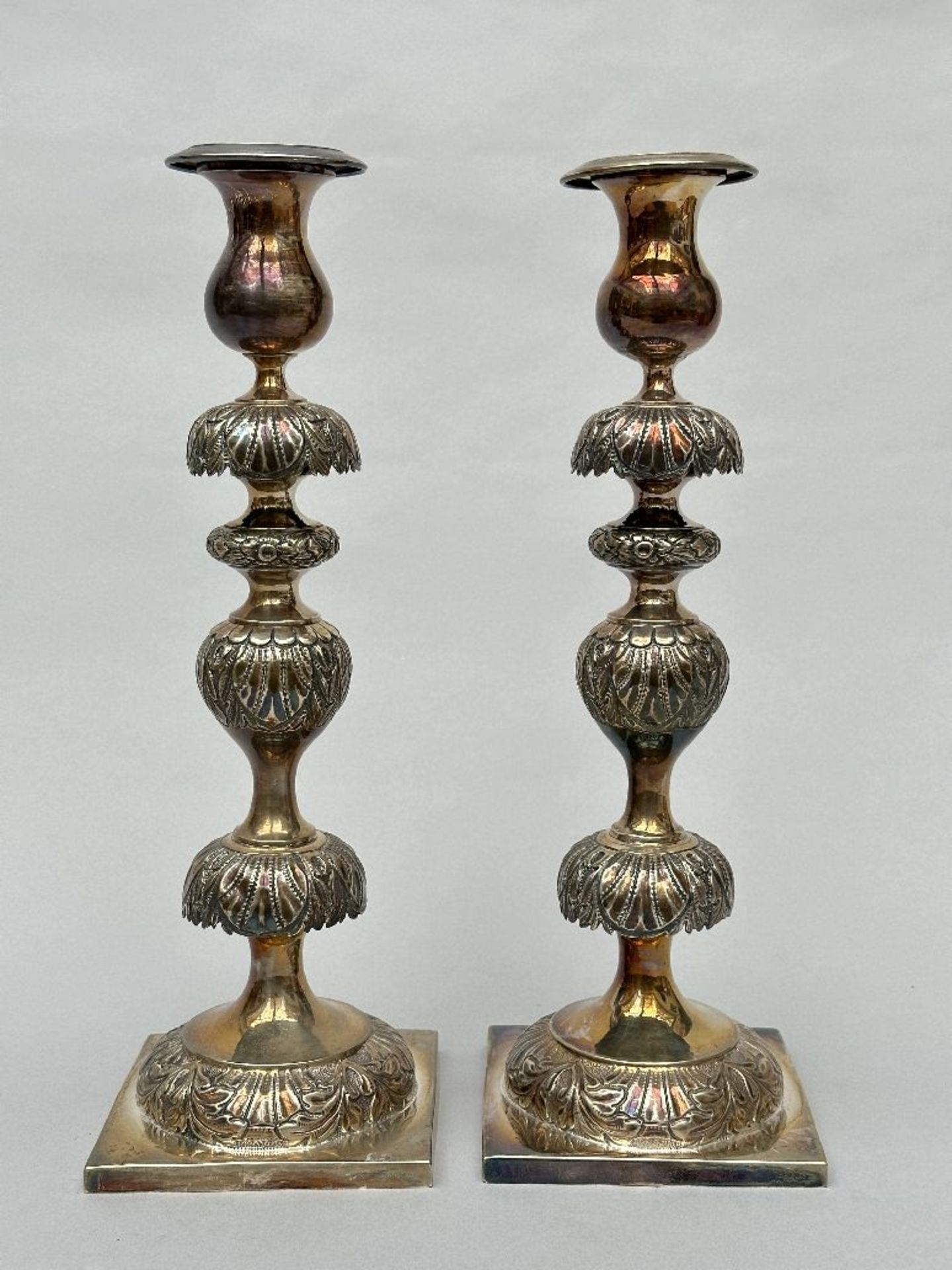 A pair of silver candlesticks by Jan Pogorzelski, 1863