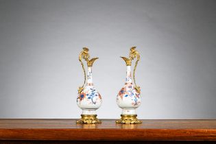 A pair of Imari vases with gilt bronze mounts, Kangxi period