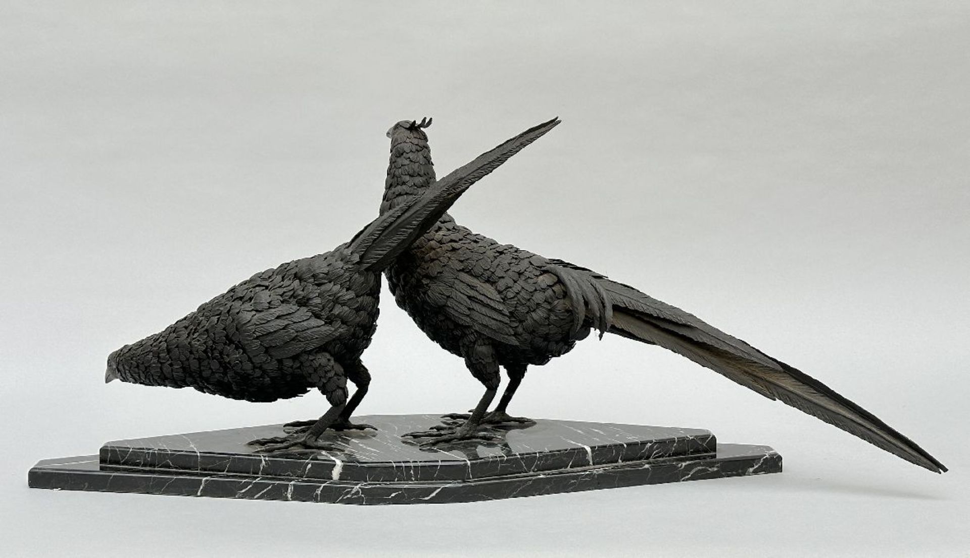 G. Mahieu: sculpture in wrought iron 'two pheasants' - Image 2 of 5