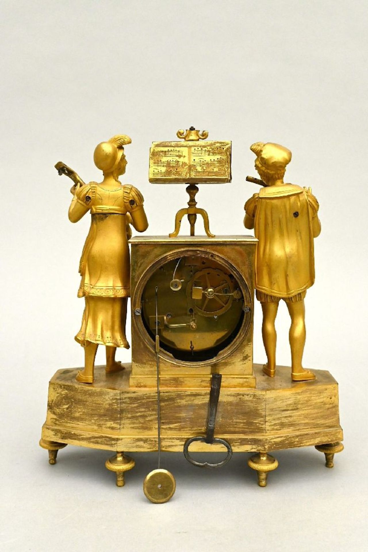 Empire clock in gilt bronze 'musicians' - Bild 5 aus 6