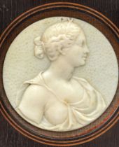 A carved low relief 'Diane', 19th century