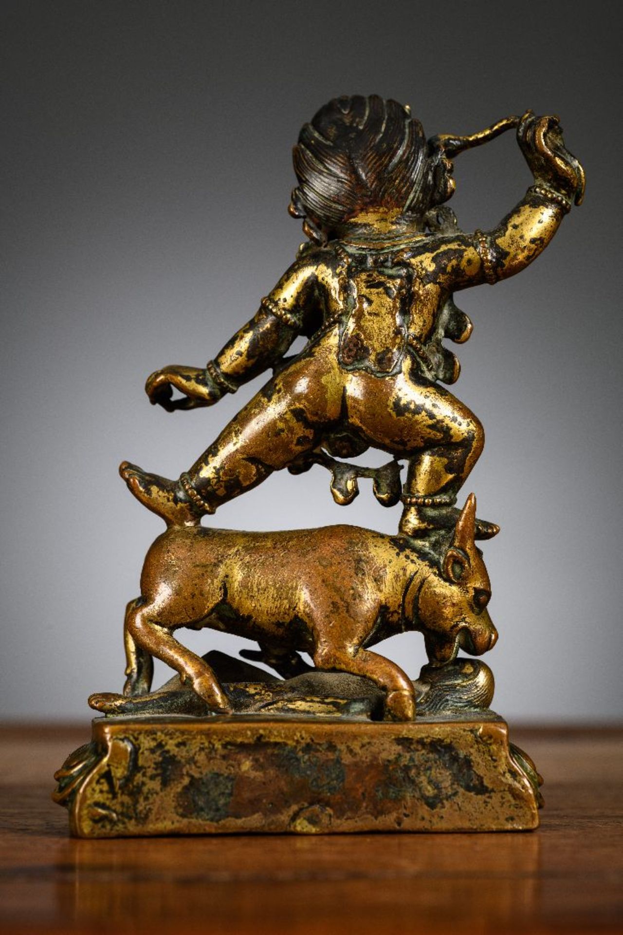 Buddhist statue in gilded bronze 'Yamantaka', 17th - 18th century - Image 4 of 9