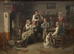 Lucien Gerard: painting (o/c) 'interior scene'