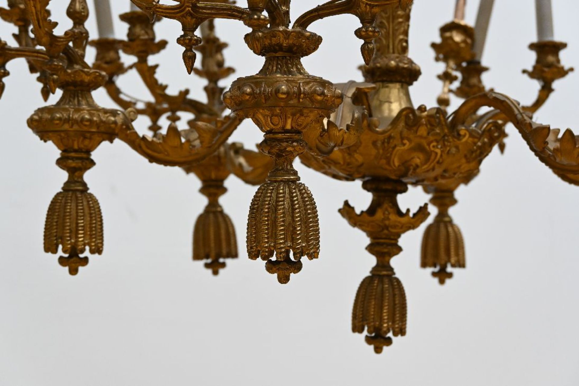 A large gilt bronze chandelier, 19th century - Image 2 of 5