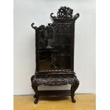 Japanese display cabinet in carved wood 'dragons', circa 1900