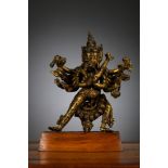 Nepalese statue in gilt bronze 'Chakrasamvara', 17th century