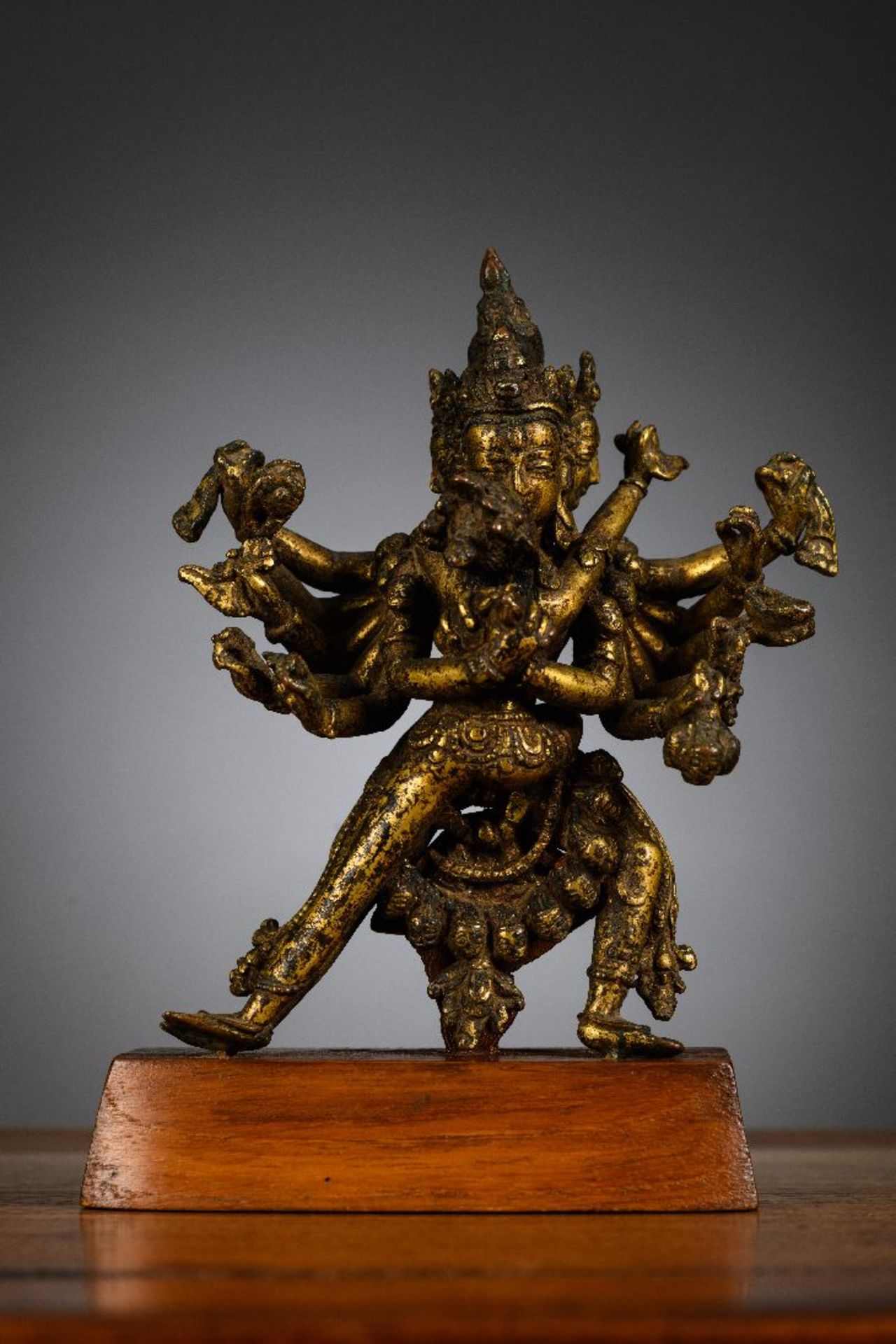 Nepalese statue in gilt bronze 'Chakrasamvara', 17th century