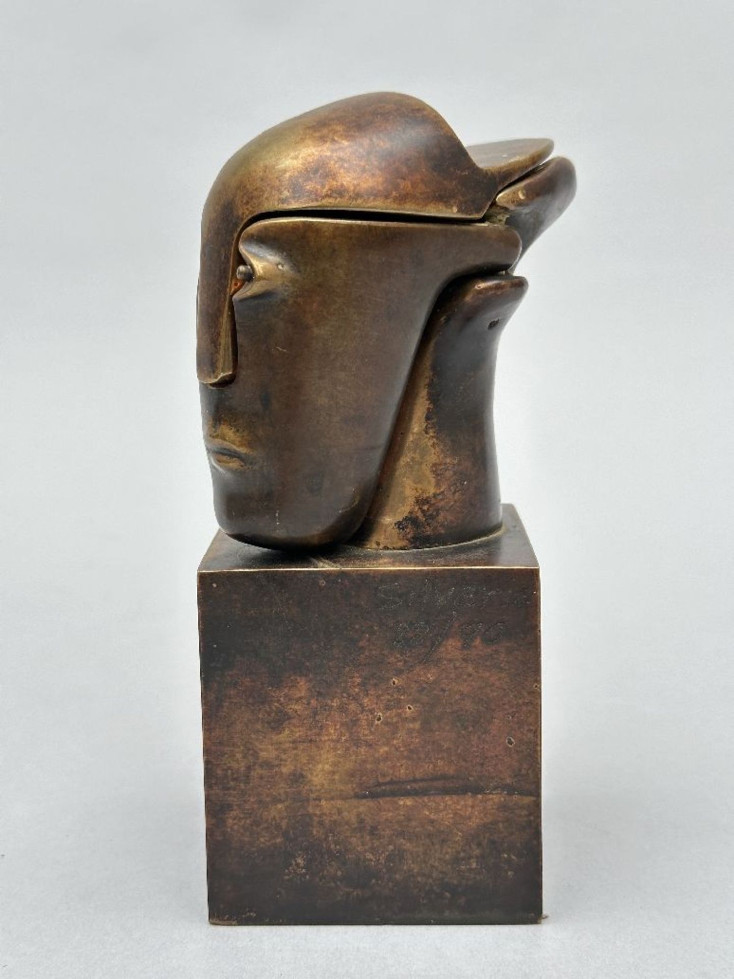 Silverio Rivas: statue in bronze 'head' (ed 88/90) - Bild 2 aus 7