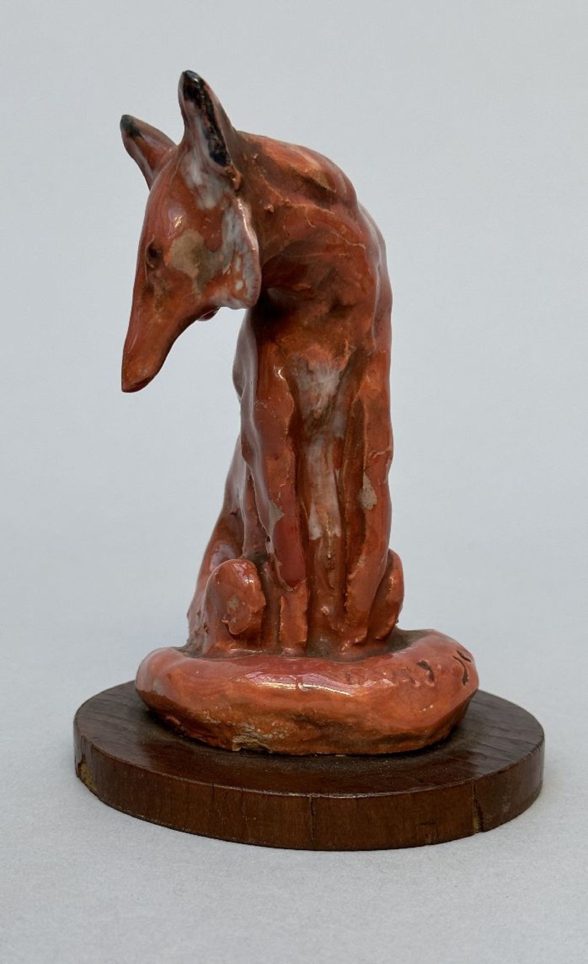 Domien Ingels: greyhound in bronze and fox in ceramic - Image 3 of 10