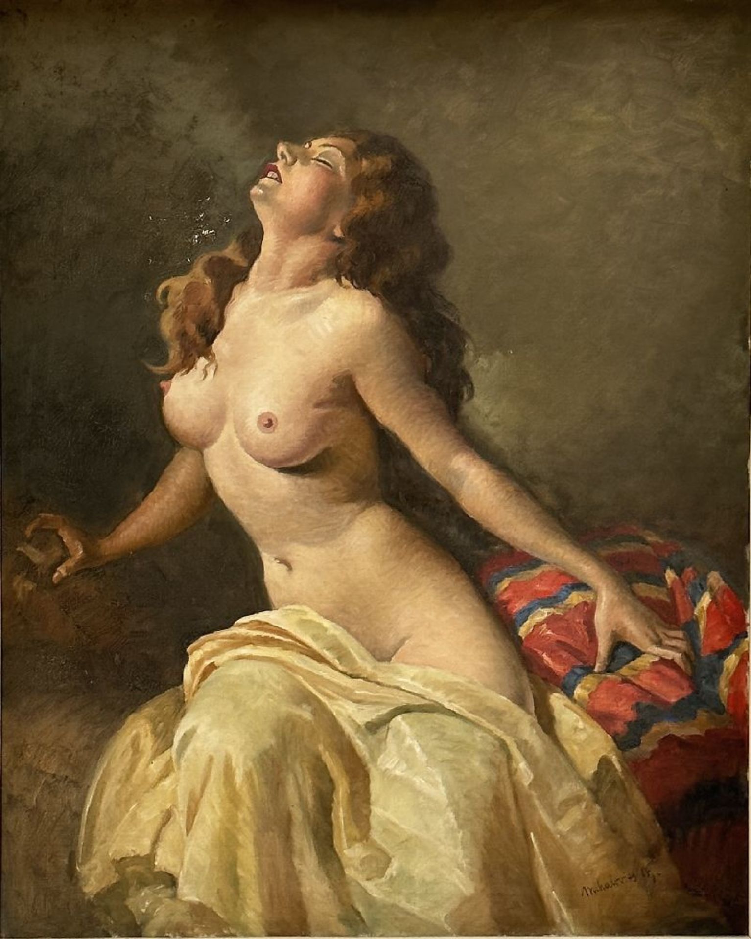 Miklós Mihalovits: painting (o/c) 'female nude' (*)