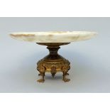 A decorative coupe in gilt bronze, onyx and champlevé