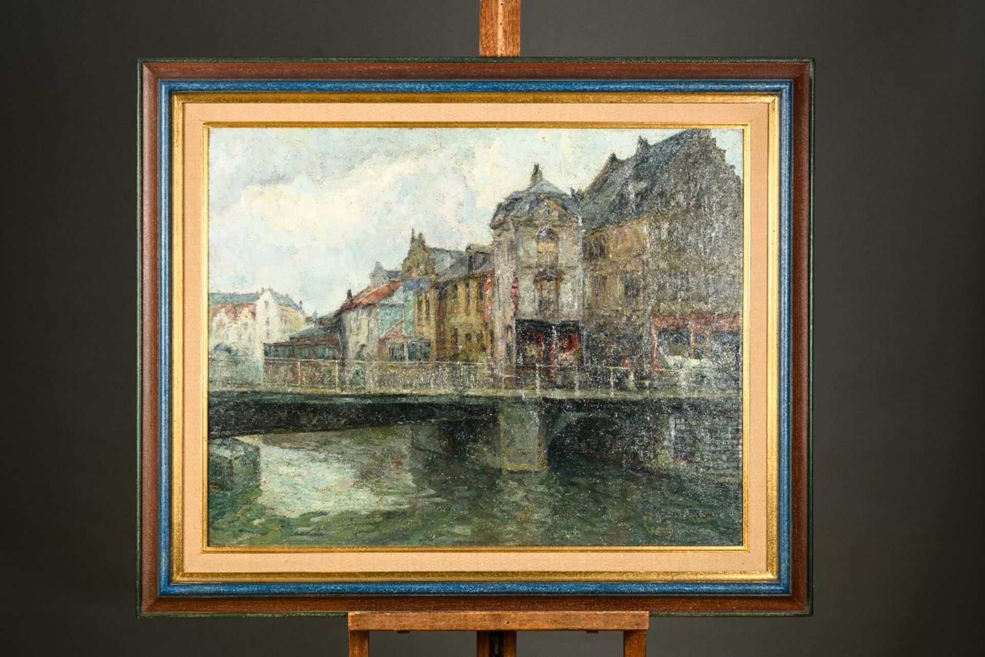 Gustave De Smet: painting (o/d) 'Vleeshuisbrug in Ghent' (*) - Image 2 of 9
