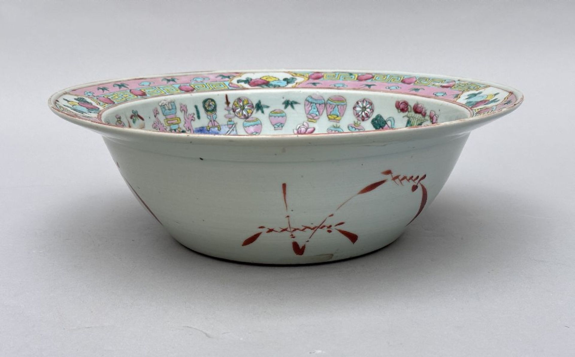 A Chinese famille rose porcelain basin ‘butterflies' - Image 2 of 5