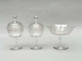 Collection: 3 pieces in engraved crystal