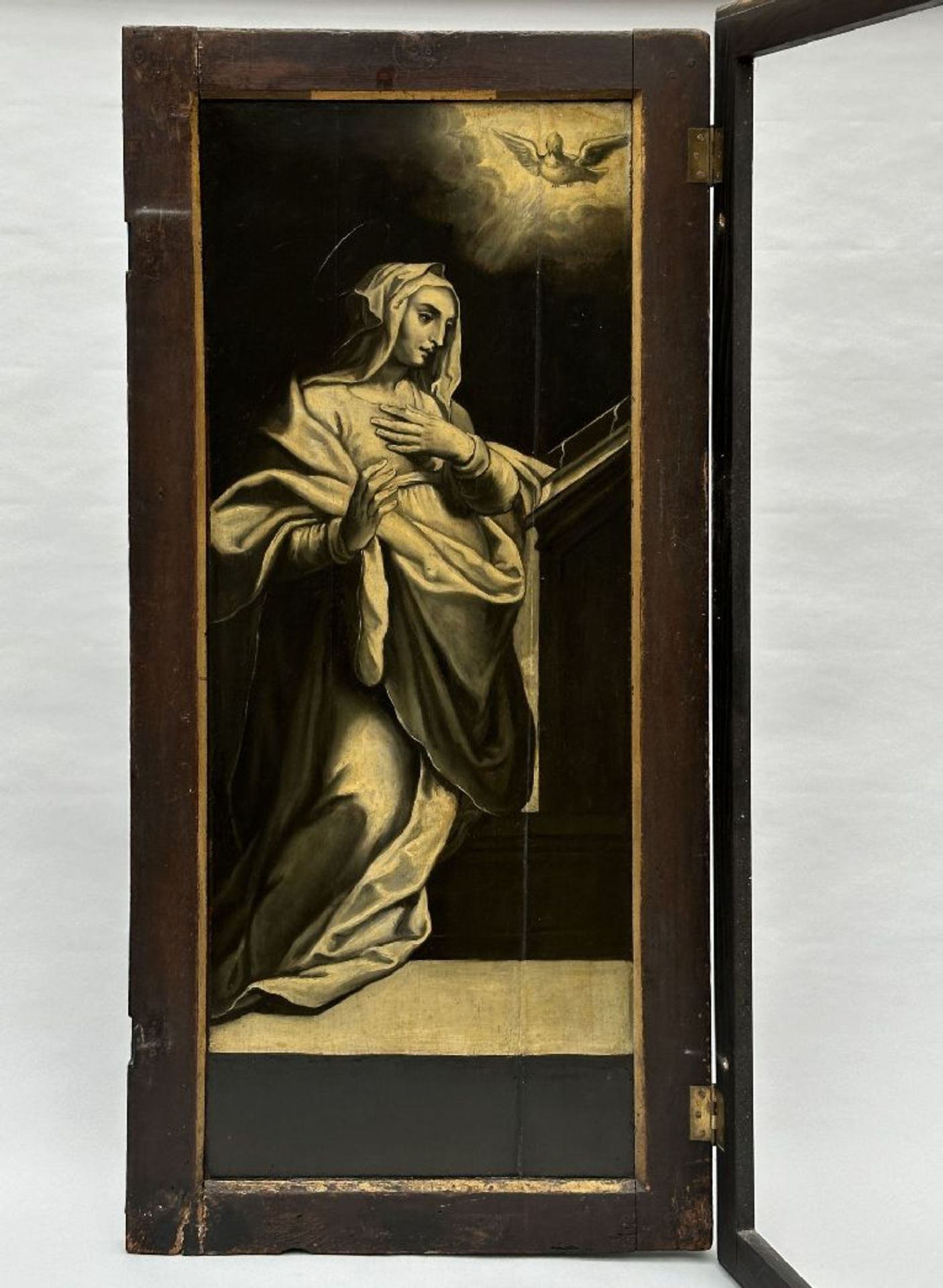 Side panel of a triptych 'Nativity and grisaille', 17th century - Image 9 of 9