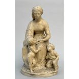 Alabaster sculpture 'Madonna with Child and John the Baptist' (*)