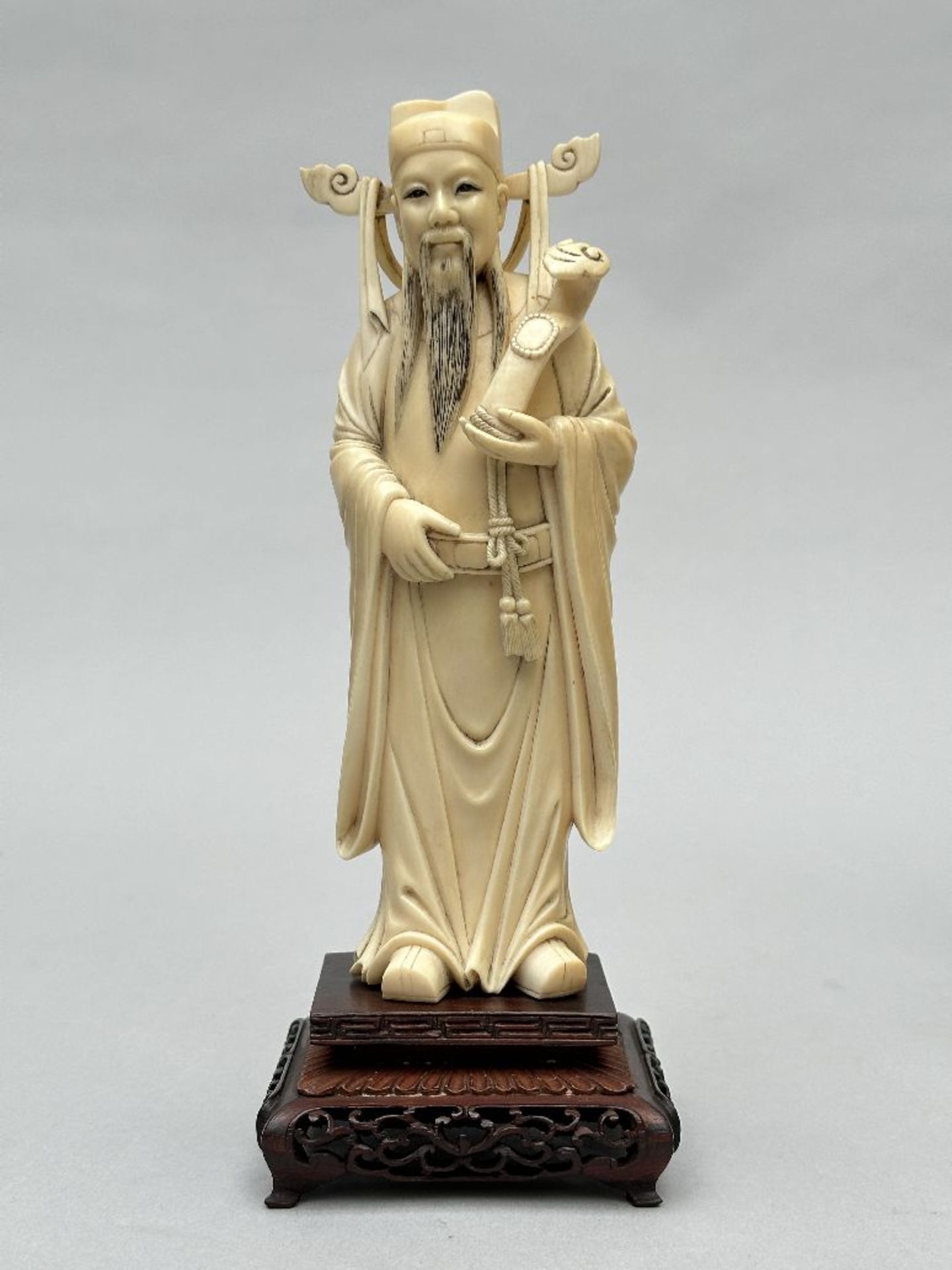 Three Chinese statues 'Fu Lu Shou', circa 1900 - Image 5 of 9