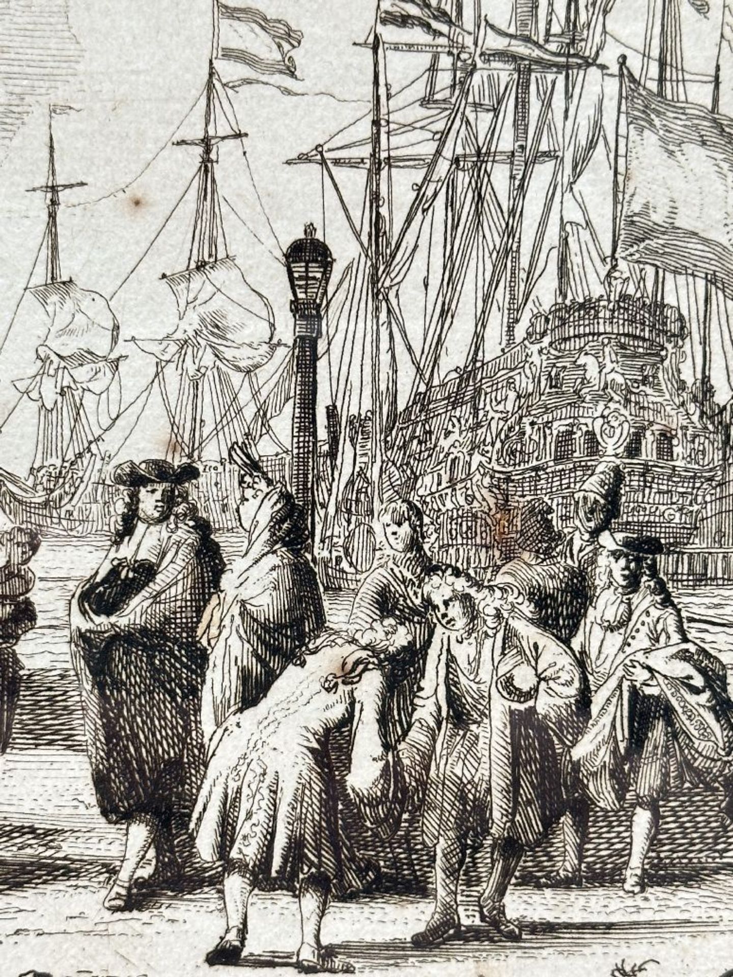 Ludolf Bakhuizen: series of 4 engravings 'harbor and maritime scenes' - Image 5 of 6