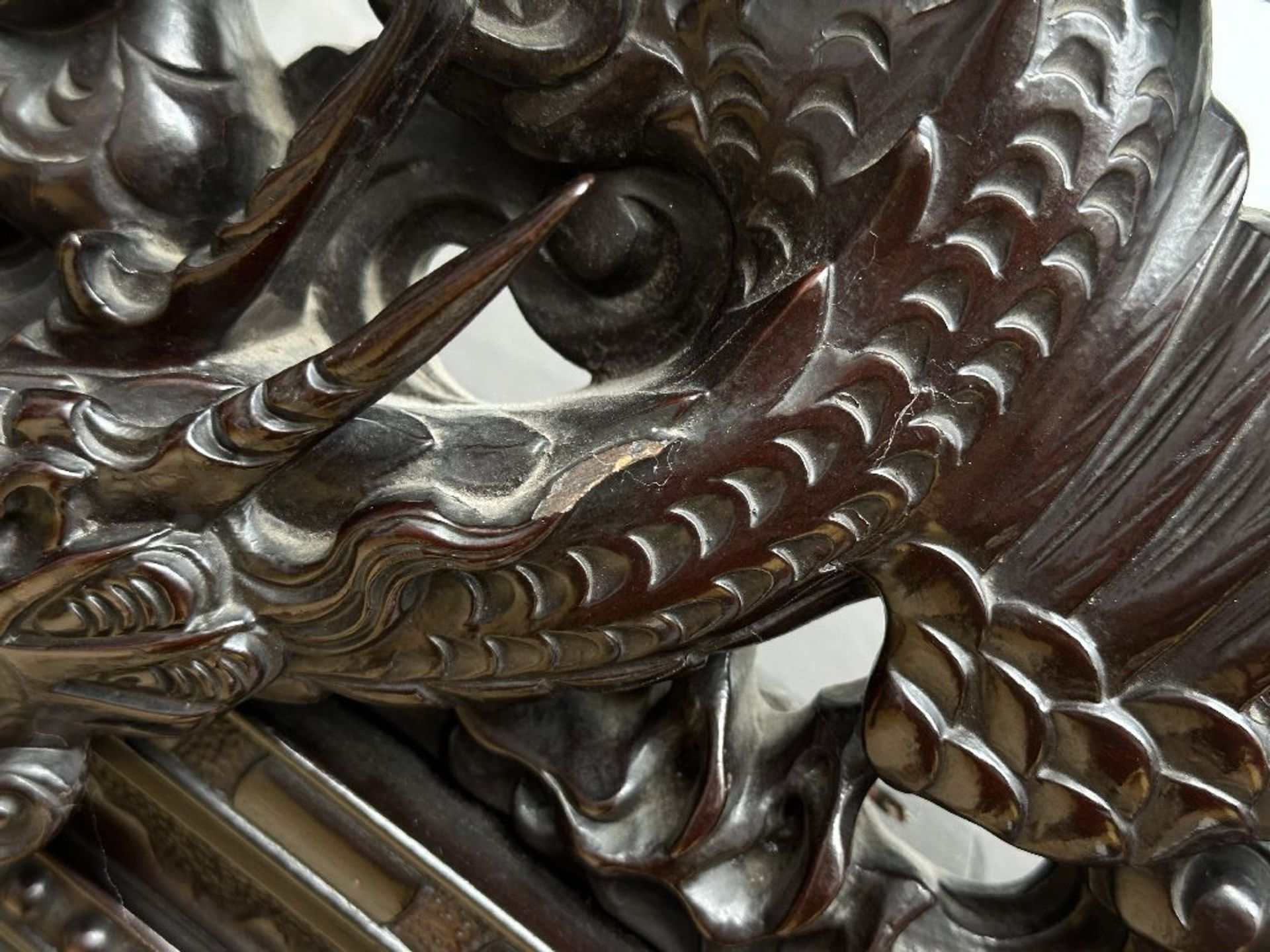 Japanese display cabinet in carved wood 'dragons', circa 1900 - Image 9 of 9