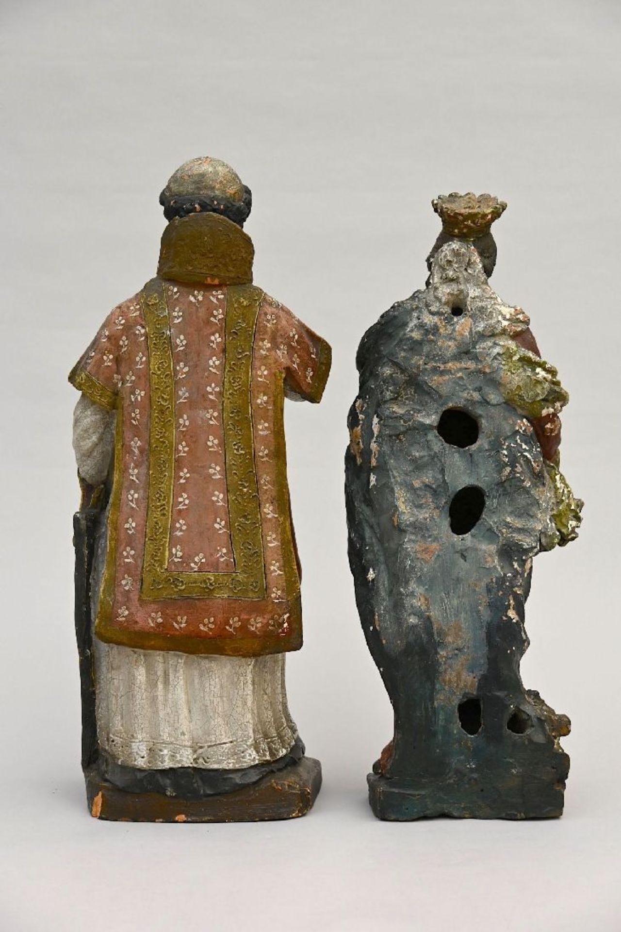 Two terracotta statues of saints, 17th - 18th century - Image 2 of 5