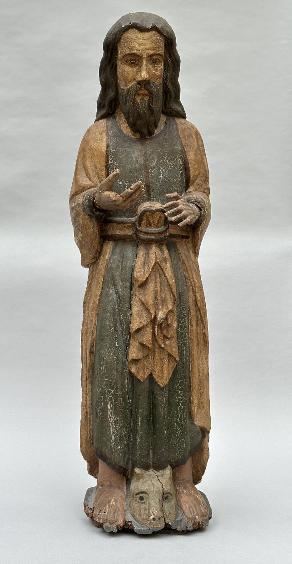 A polychrome wooden sculpture 'Saint' (*)