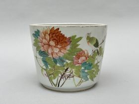 Chinese porcelain planter 'birds and peonies'