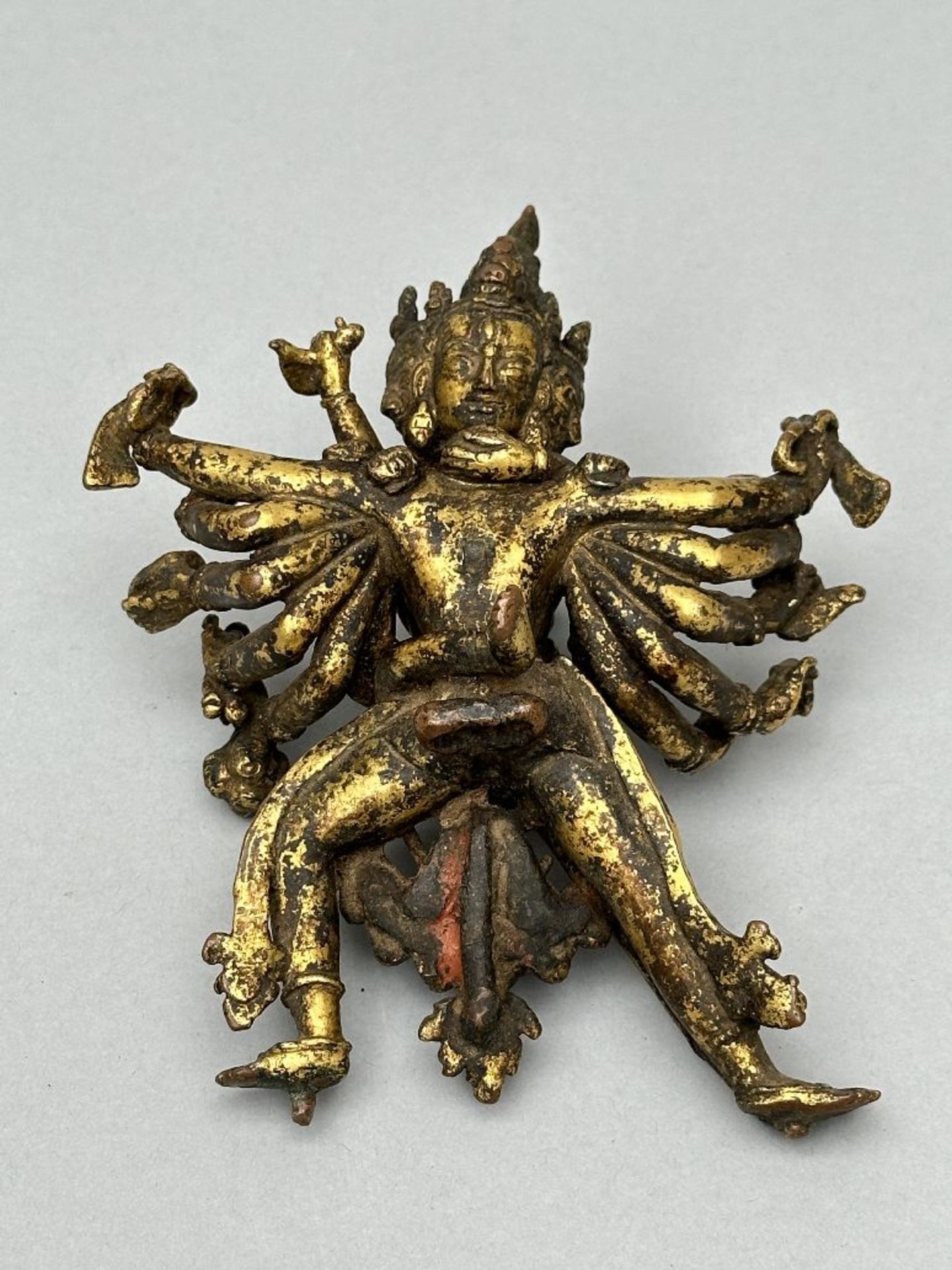 Nepalese statue in gilt bronze 'Chakrasamvara', 17th century - Image 8 of 9